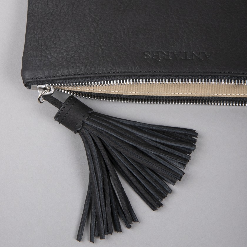 Leather clutch bag