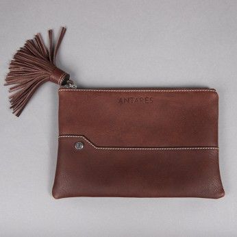 Leather clutch bag