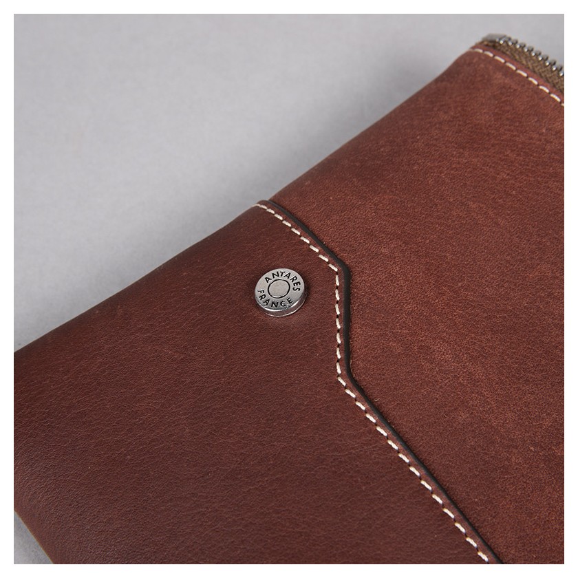 Leather clutch bag