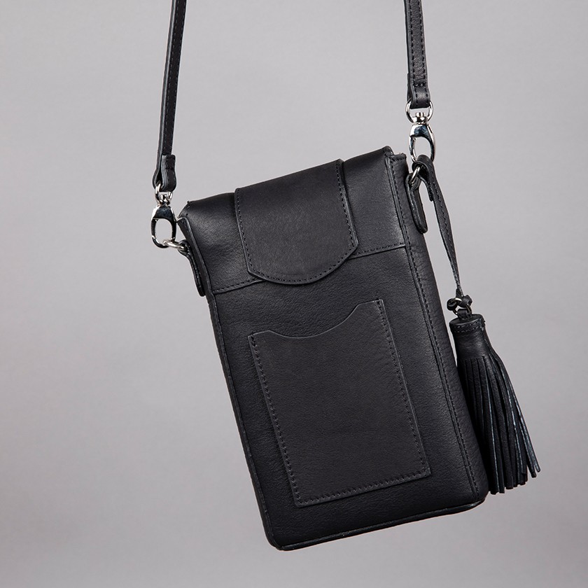 POCHETTE CUIR NOIR ANTARES