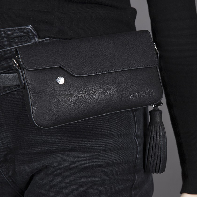 POCHETTE CUIR NOIR