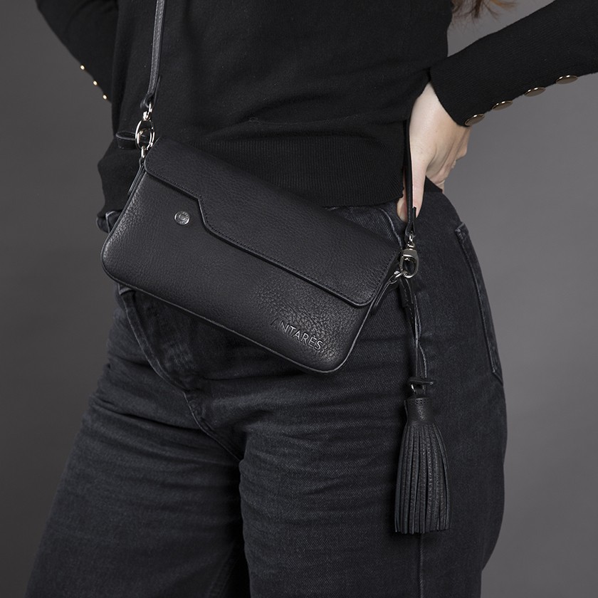 POCHETTE CUIR NOIR