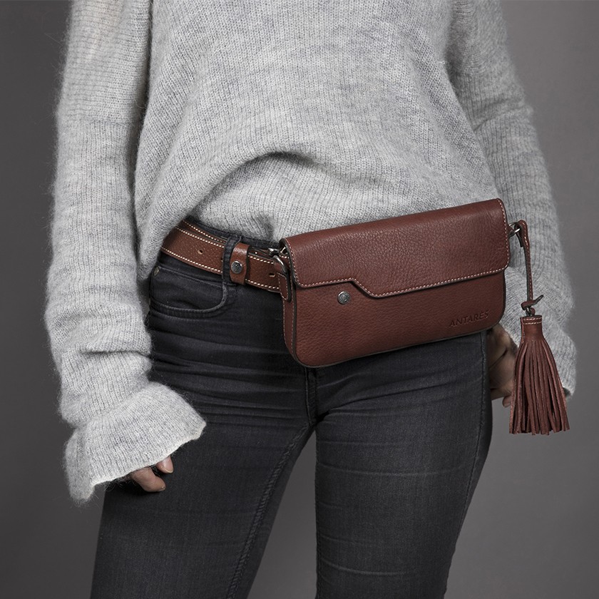 POCHETTE CUIR MARRON